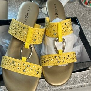 Karen Scott yellow/silver shoes, size 10